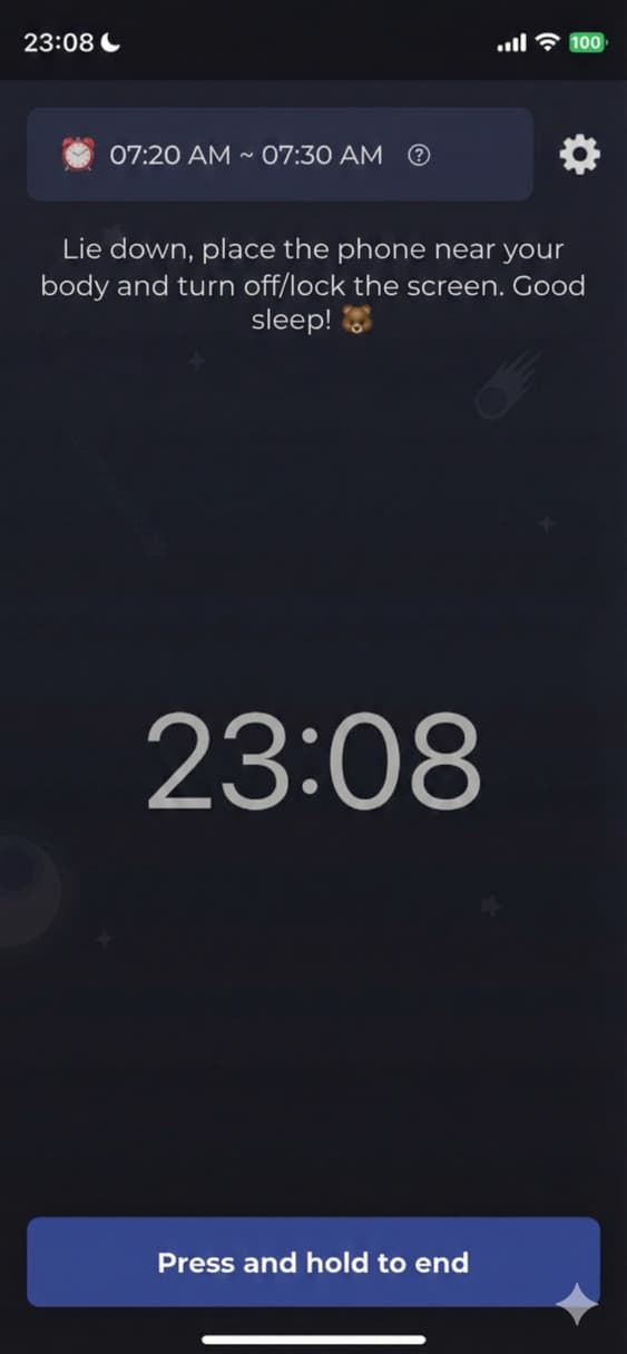 image of the sleep monitor when active
