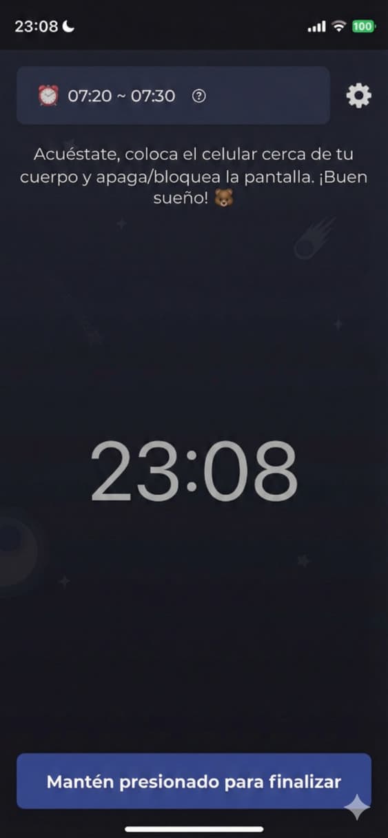 imagen del monitor del sueño cuando está activo