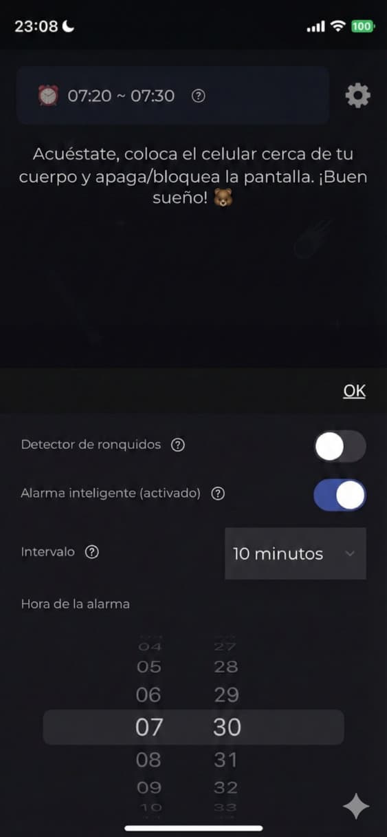 imagen del monitor de ronquido desactivado