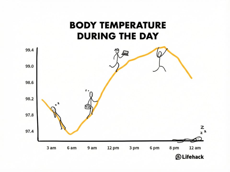 Body temperature throughout the day