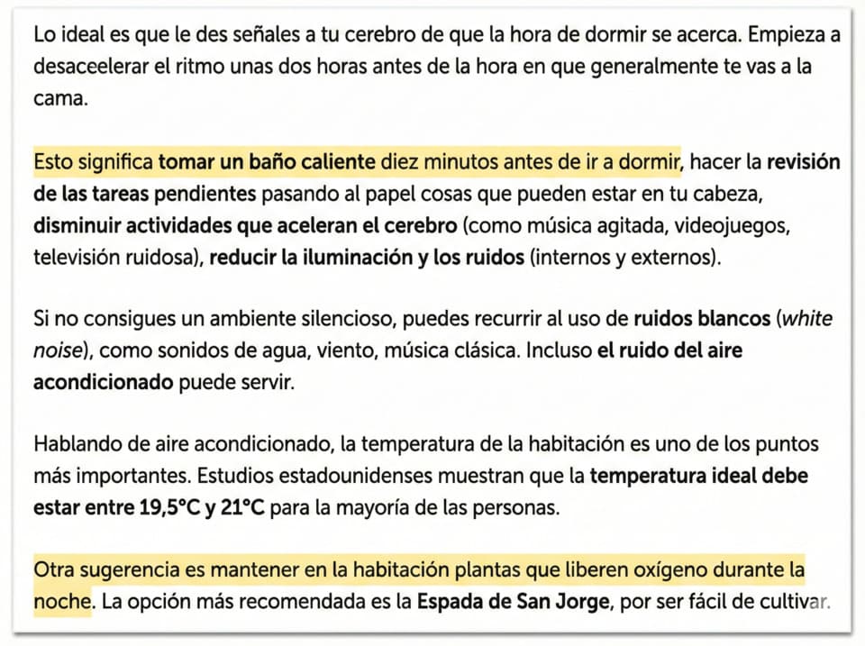 Consejos de higiene del sueño en otro sitio