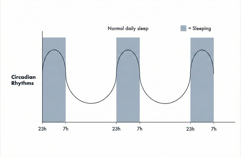 Graph showing circadian rhythm throughout the day