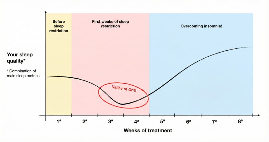 graph showing how sleep quality evolves in the program