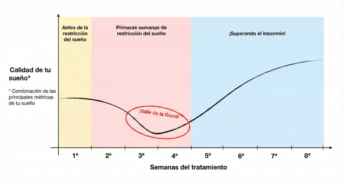 gráfico mostrando cómo es la evolución de la calidad del sueño en el programa